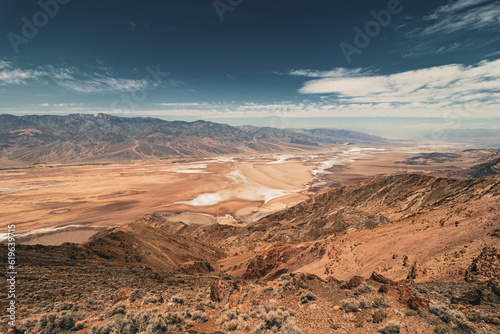 Wide landscape view from Dante's View in Death Valley National Park California 