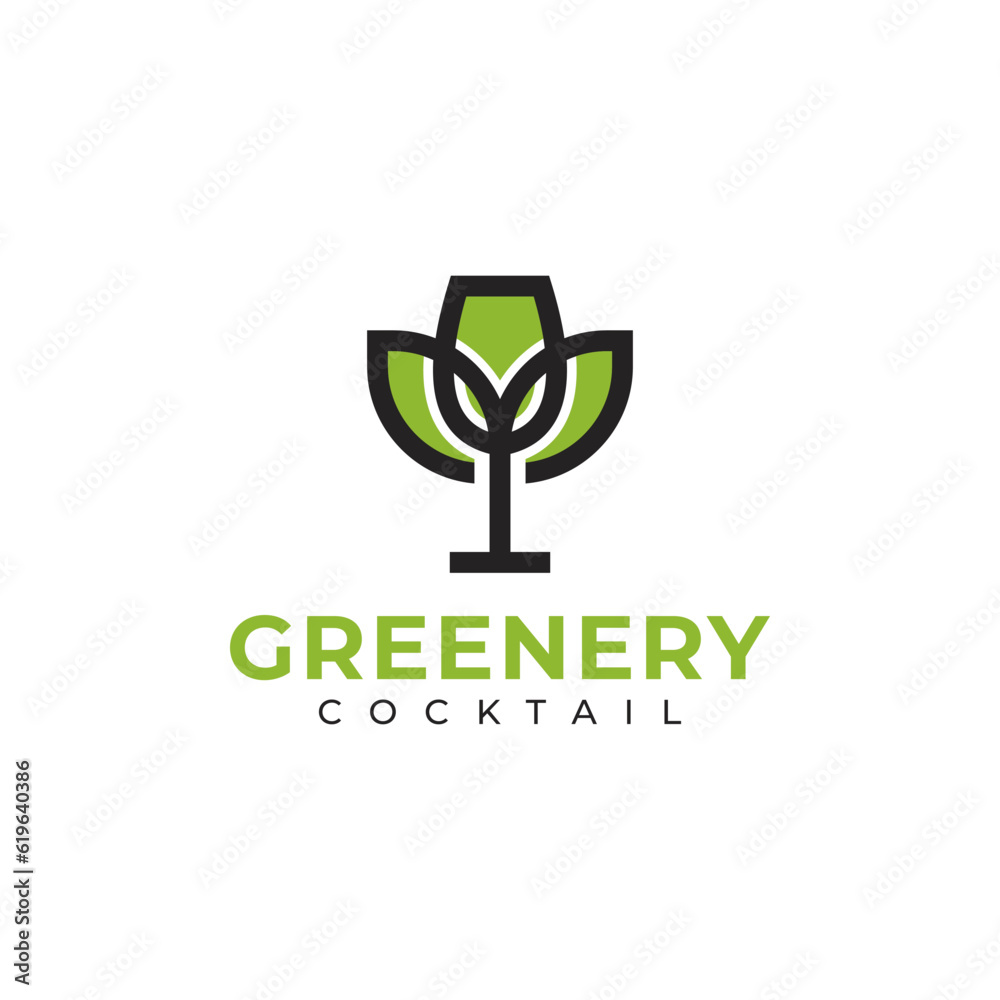 MODERN WINE GREENERY LOGO DESIGN MODERN WINE GREENERY LOGO DESIGN