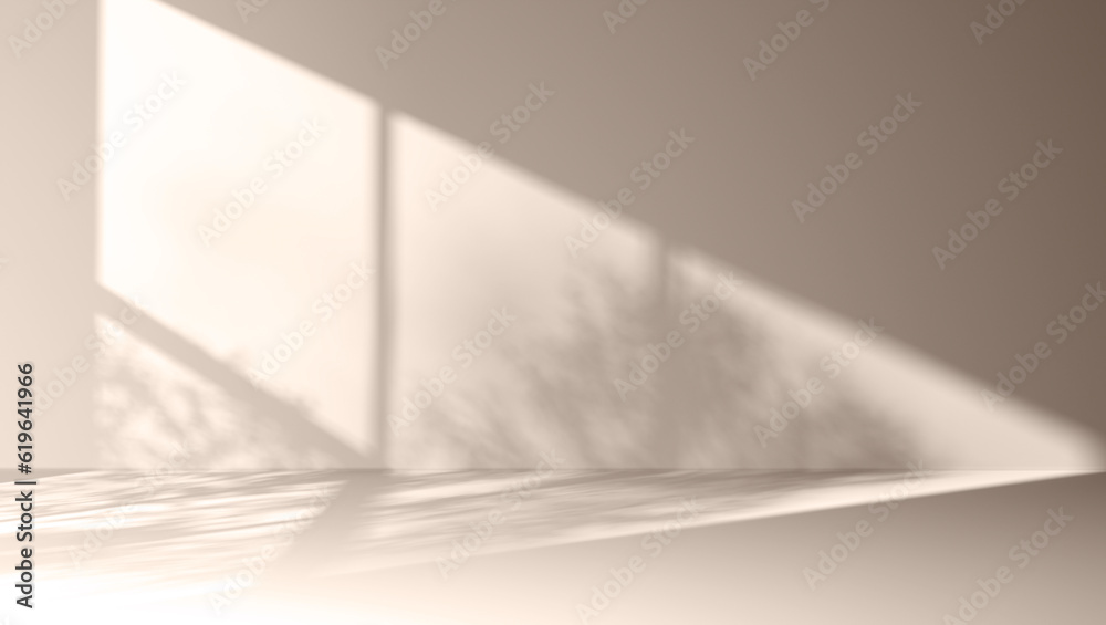 Fotografia Monotone background wall with palm tree leaf
shadows