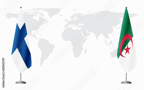 Finland and Algeria flags for official meeting