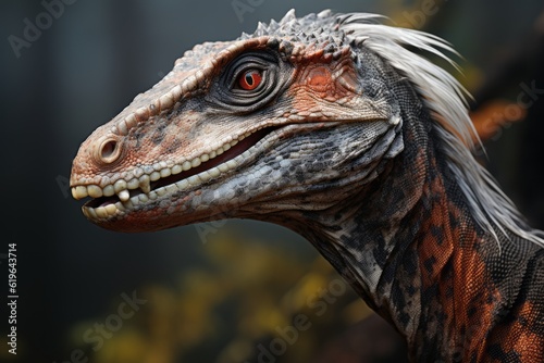 Close-Up of Velociraptor  Natural light  Generative AI