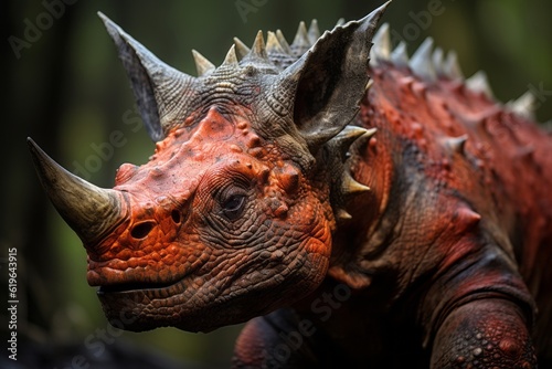 Close-Up of Udanoceratops, Natural light, Generative AI