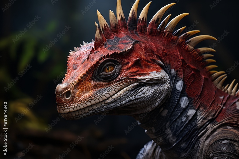Fototapeta premium Close-Up of Tsintaosaurus, Natural light, Generative AI
