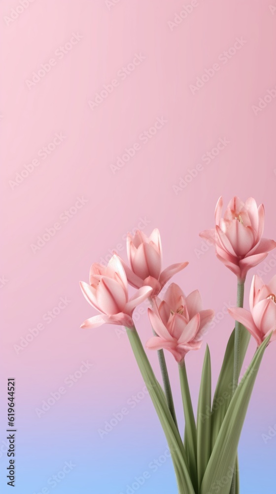 Tuberose flower blurred background. AI Generated