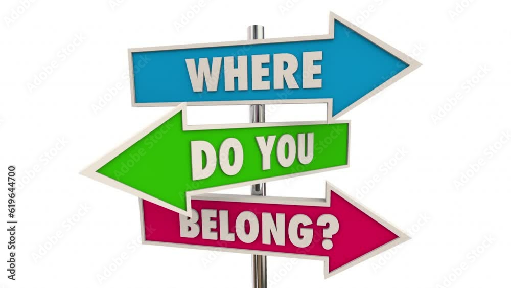 Where Do You Belong Signs Direction Welcome Belonging 3d Animation Where Do You Belong Signs Direction Welcome Belonging 3d Animation