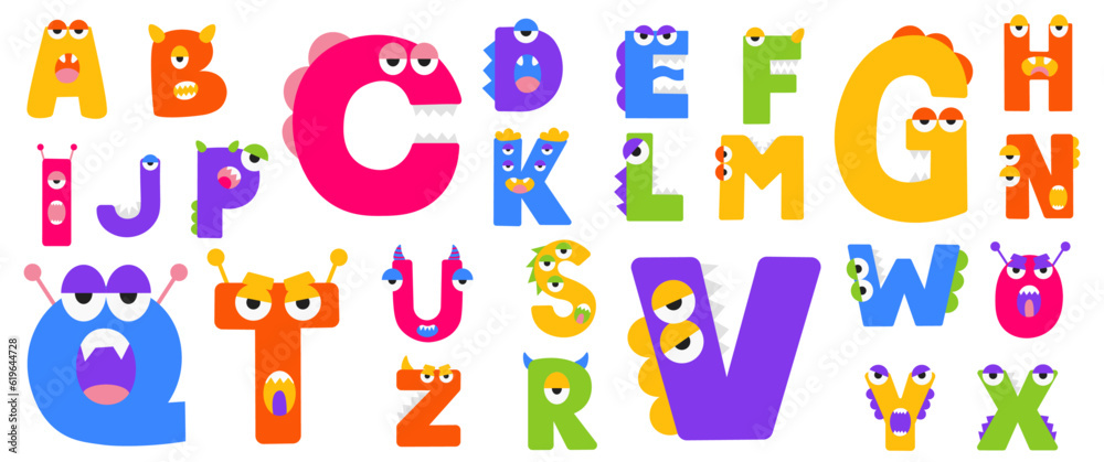 Colorful Monster Alphabet 1