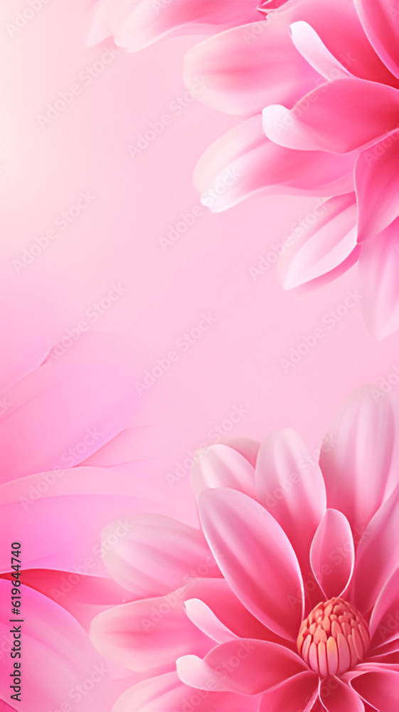 Pink Flowers Wallpaper Vertical Background| Generative AI