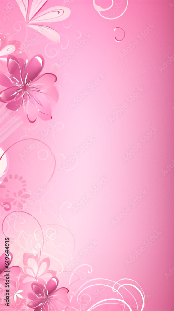 Pink Flowers Wallpaper Vertical Background| Generative AI Pink Flowers Wallpaper Vertical Background| Generative AI