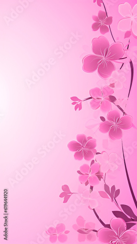 Wallpaper Mural Pink Flowers Wallpaper Vertical Background| Generative AI Torontodigital.ca