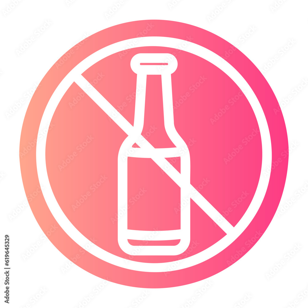 no alcohol gradient icon no alcohol gradient icon