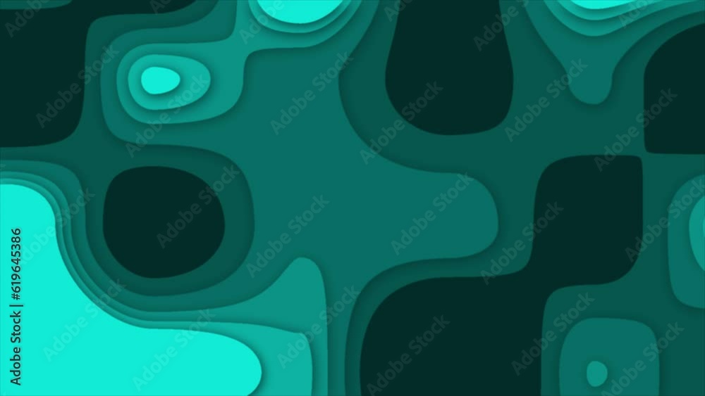 cyan color moving 3d depth paper cut background cyan color moving 3d depth paper cut background
