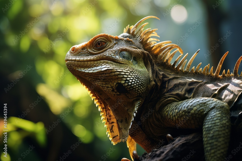 Fototapeta premium Close-Up of Rhabdodon, Natural light, Generative AI