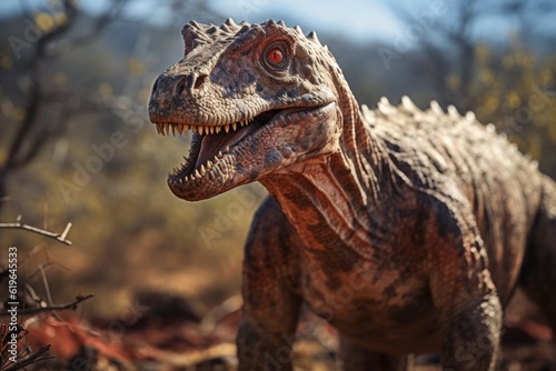 Close-Up of Rajasaurus, Natural light, Generative AI