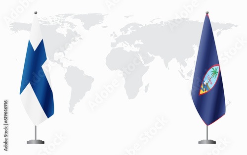 Finland and Guam flags for official meeting