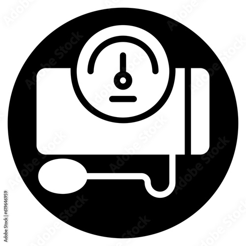 blood pressure meter glyph icon