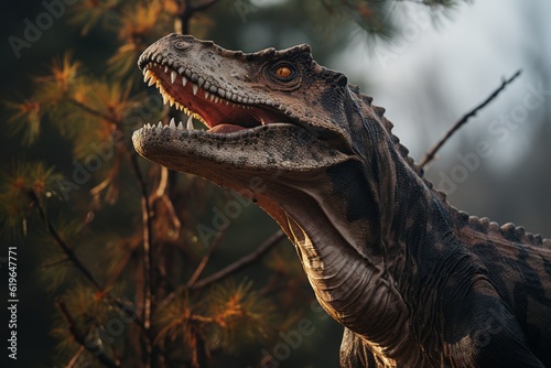 Close-Up of Proceratosaurus, Natural light, Generative AI © Giantdesign