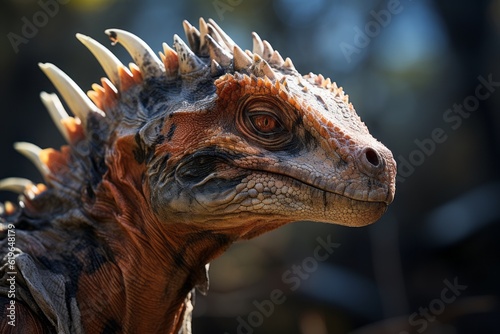 Close-Up of Pachycephalosaurus  Natural light  Generative AI