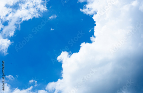 hot view blue clouds gradient soft white background beauty with clear clouds in sunlight calm bright winter air bright turquoise landscape in day environment horizon view spring wind .