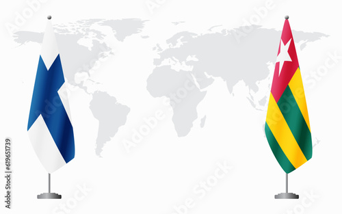 Finland and Togo flags for official meeting