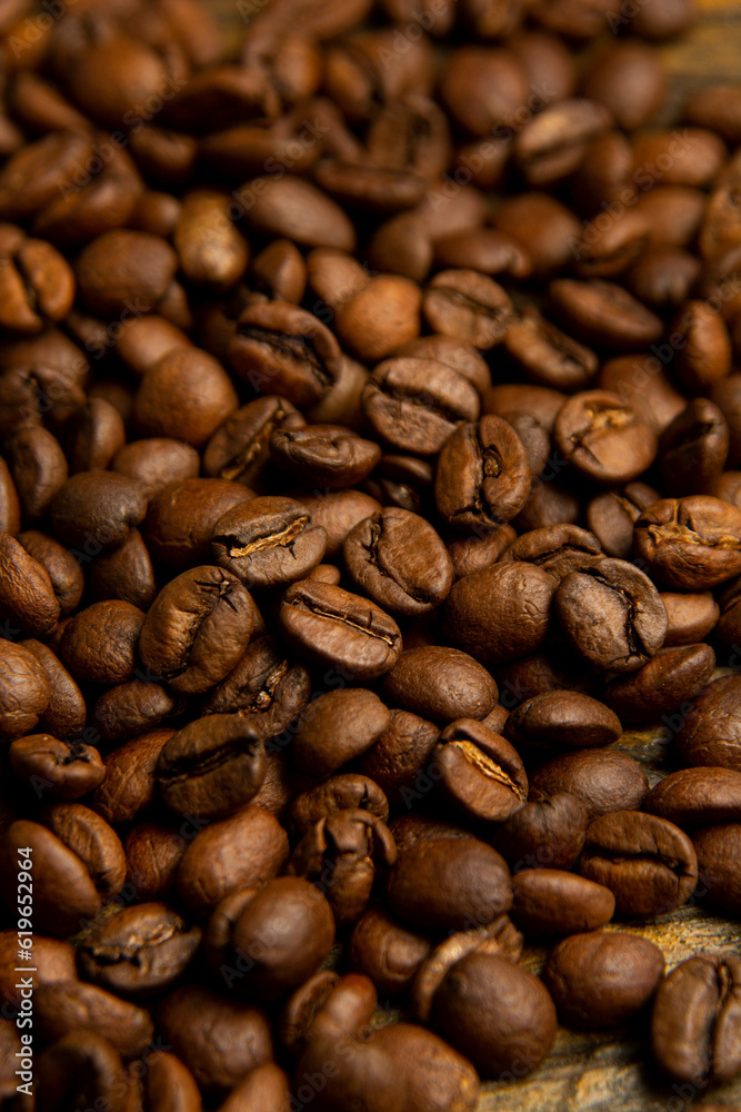 Obraz premium roasted coffee beans, close-up pattern 