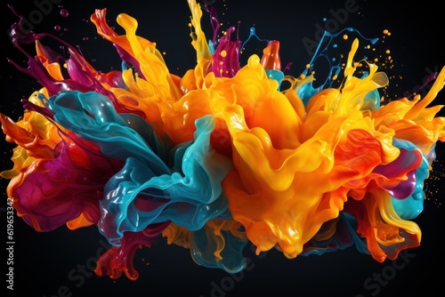 Splash of colored ink photo