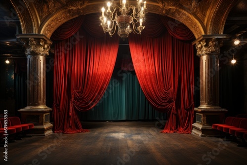 retro style red theater curtain