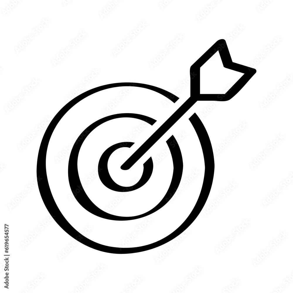 Target goal vector hand-drawn icon Target goal vector hand-drawn icon