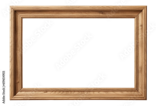 Brown wooden horizontal frame isolated on transparent background