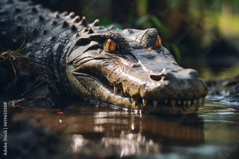 Photograph Of Crocodile Natural Light, Generative AI Photograph Of Crocodile Natural Light, Generative AI