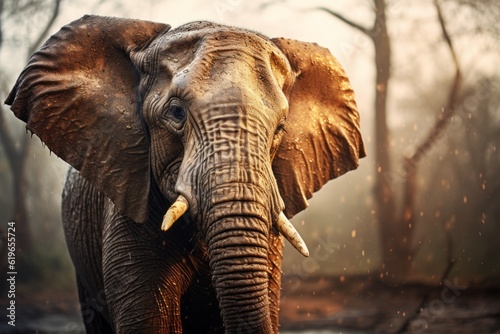 Photograph Of Elephant Natural Light, Generative AI
