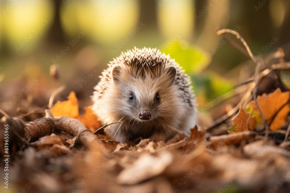 Photograph Of Hedgehog Natural Light, Generative AI Photograph Of Hedgehog Natural Light, Generative AI