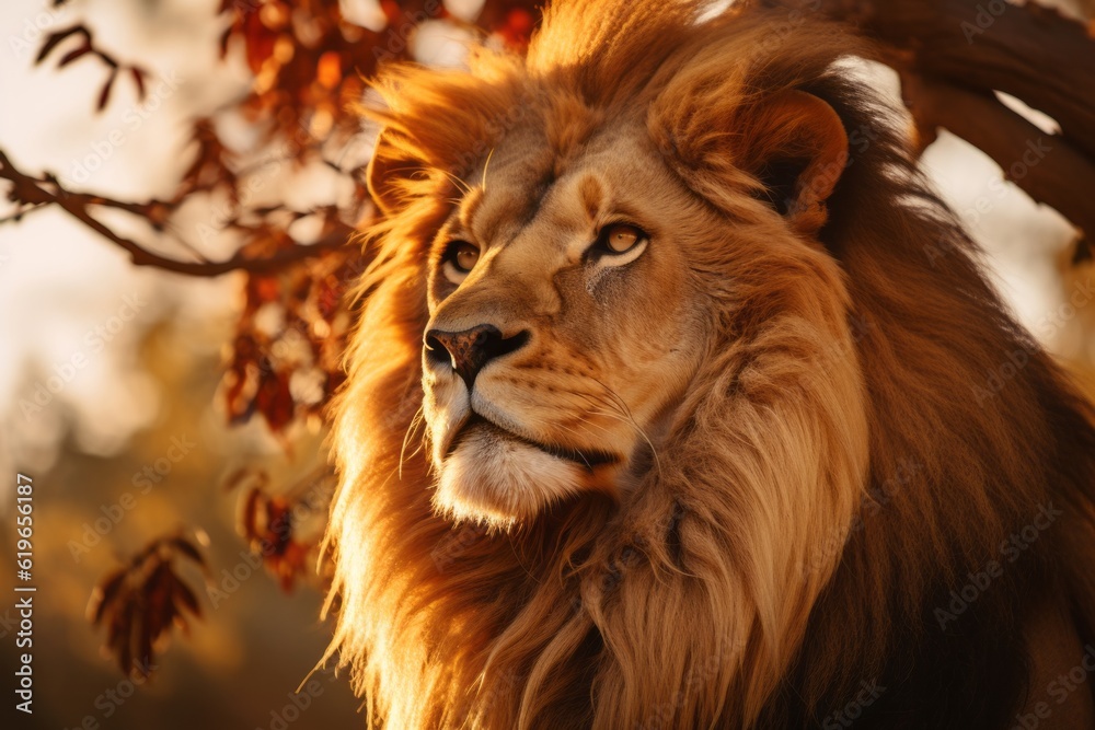 Photograph Of Lion Natural Light, Generative AI