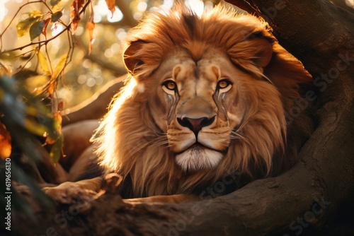 Photograph Of Lion Natural Light, Generative AI