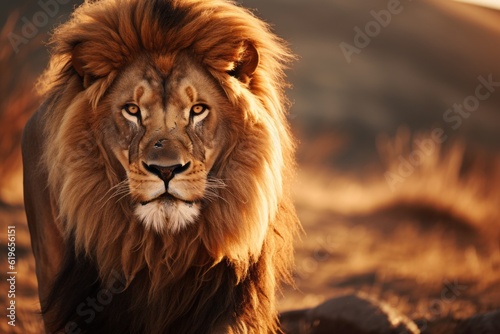 Photograph Of Lion Natural Light  Generative AI