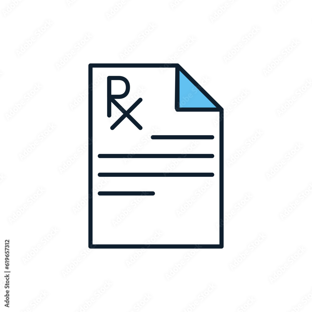 Prescription related vector line icon. Sheet, paper Isolated on white background. Vector illustration. Editable stroke Prescription related vector line icon. Sheet, paper Isolated on white background. Vector illustration. Editable stroke