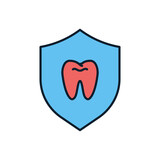 Teeth Protection Related Vector Icon. Teeth Protection sign. Isolated on White Background