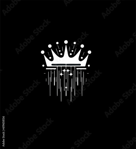 modern  iconic logo of stylized crown with circuit board pattern