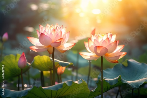 Photograph Of Lotus Natural Light  Generative AI