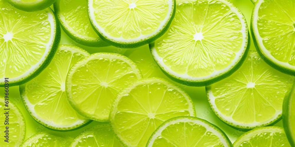 Lime slices background. Generative AI image Lime slices background. Generative AI image