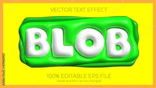 blob editable text effect style, EPS editable text effect