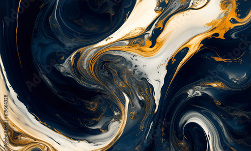 Venus Nuances, Blue White and Yellow Waves Abstract Background, generative ai