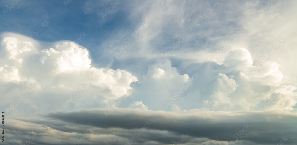 colorful dramatic sky with cloud at sunset.beautiful sky with clouds background