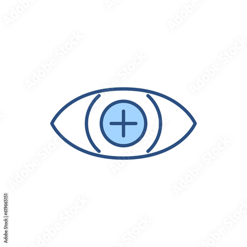 Hyperopia related vector line icon. Isolated on white background. Vector illustration. Editable stroke