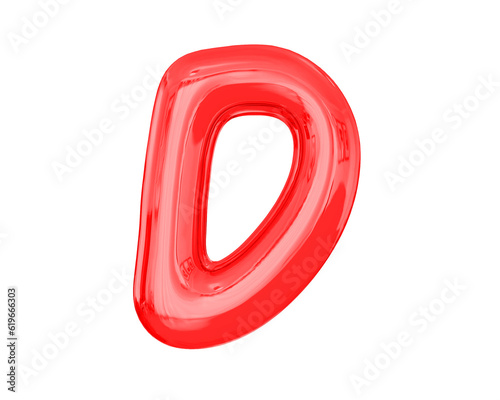 Letter D Balloons Red