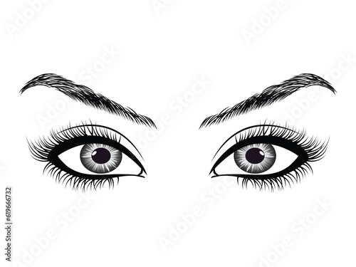illustration eyes of young girl