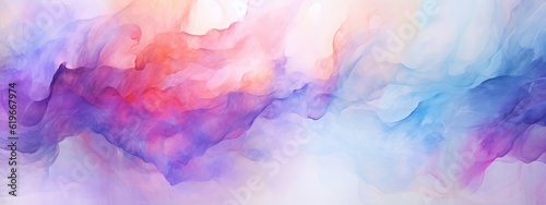 Abstract watercolor paint background illustration - Pastel soft pink blue color with liquid fluid marbled paper painting texture banner texture, Generative Ai