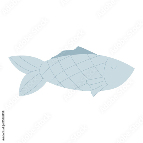 sea life illustration. Simple hand-drawn fish.
