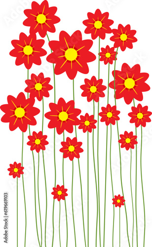 Flowers. Flowers Illustration. Flowers Nature. Flowers Isolated on White Background. Vector illustration. Elements for design. Flowers Spring.