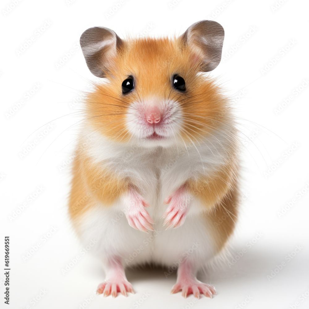 Syrian hamster on a white background