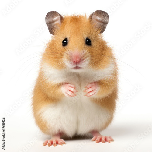 Syrian hamster on a white background